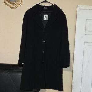 Jones New York Classic Wool And Cashmere Black Coat